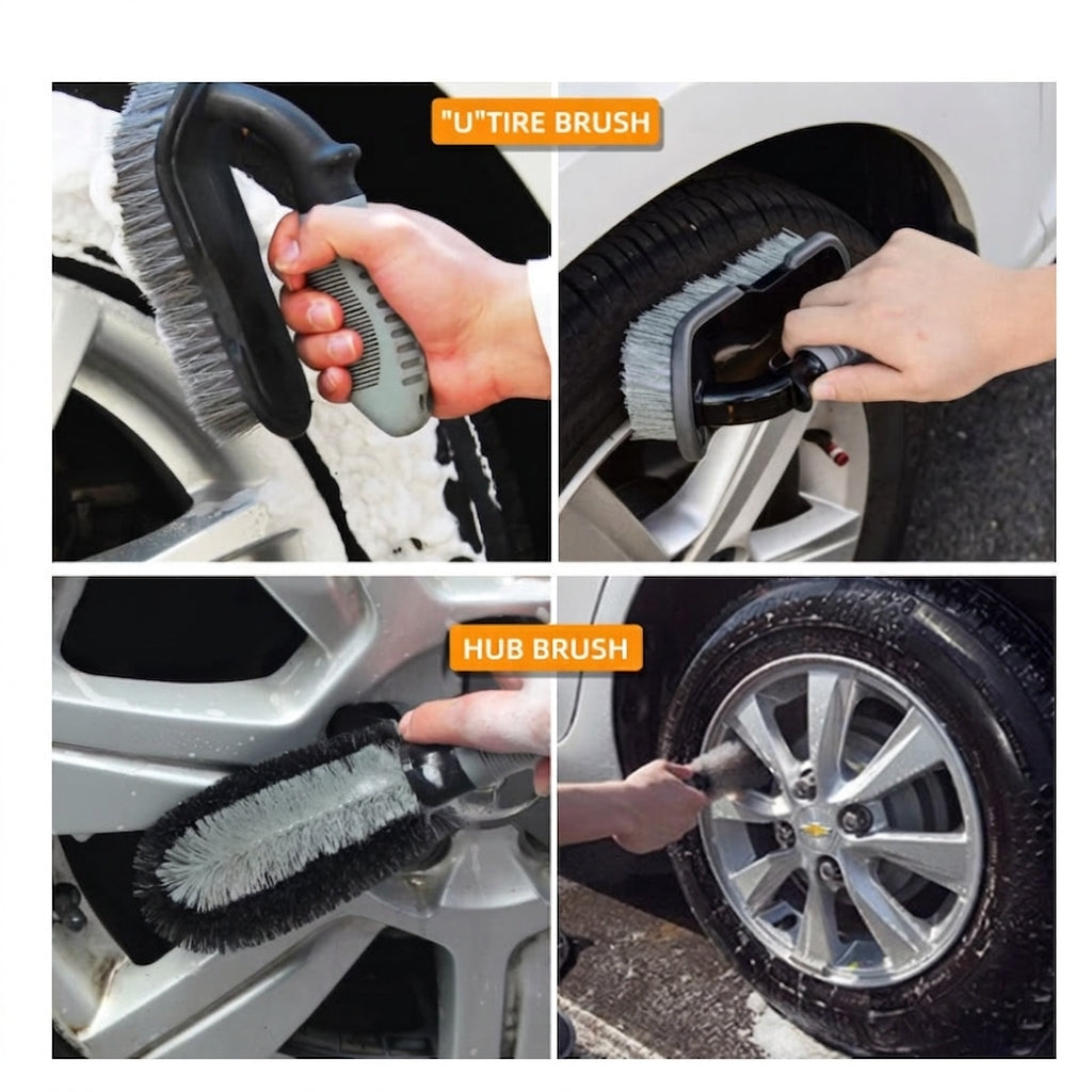 Amazon Hot-selling car wash set 9-piece set C car cleaning waterproof gloves tire crevice cleaning brush car wash