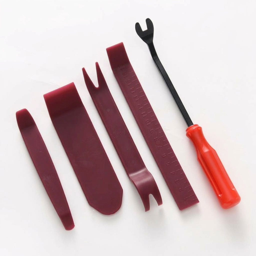 Car audio disassembly tools, plastic interior door panel pry plate, snap screwdriver, 5-piece set with glue buckle, 6-inch screwdriver