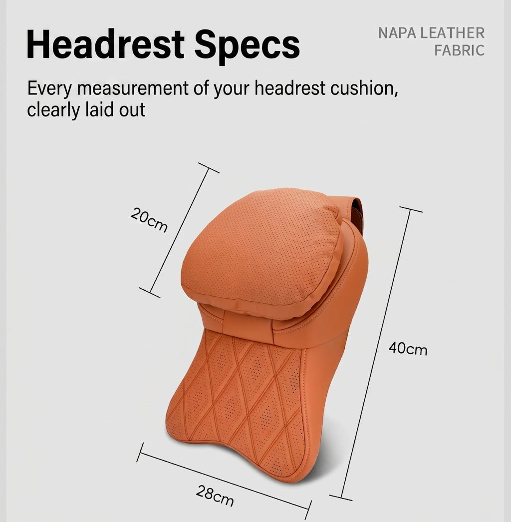 Car anti-stain leather headrest cushion lumbar cushion for driving seats, pillows for cervical spine, neck, and high-end neck pillows for car use