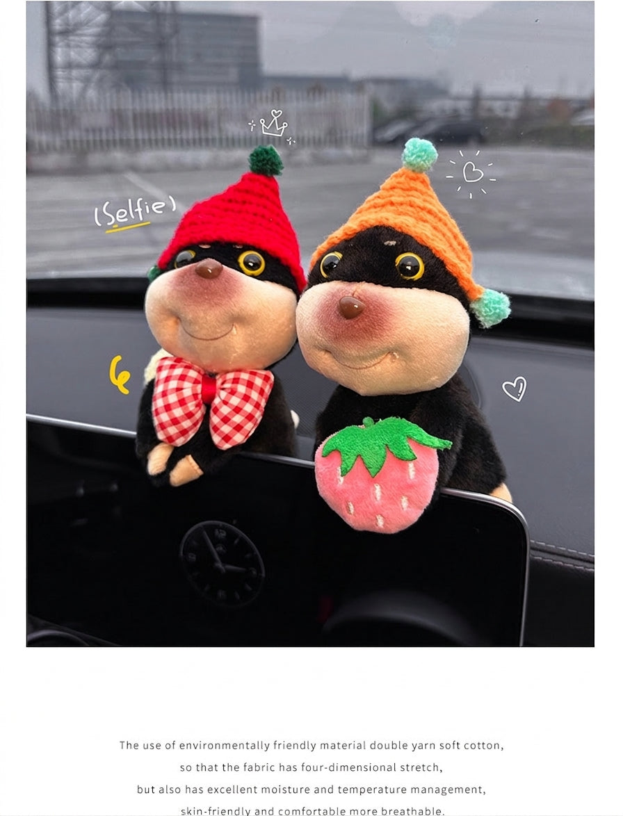 Car ornaments cute dolls bee dog car central control screen party doll display screen decoration car interior products