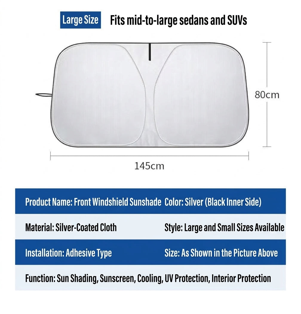 Car Sunshade - Fits Sedans & SUVs