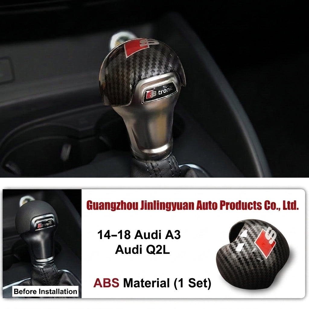 Suitable for Audi A6L A4L Q5LA3Q7Q2L gear shift cover, carbon fiber texture gear lever cover, and automotive interior modification