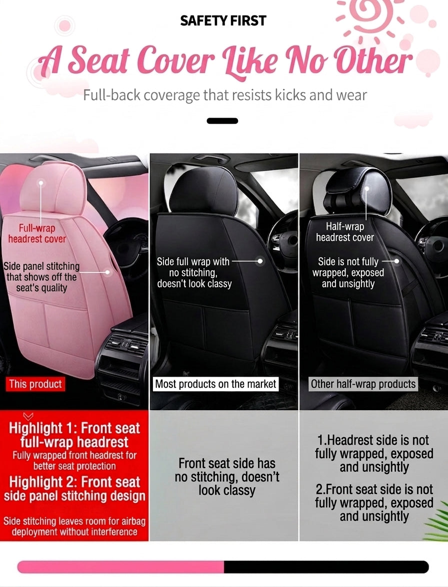 Cartoon car seat cushion, all-season universal all-round car seat cover, linen fabric art seat cushion, winter goddess seat cover