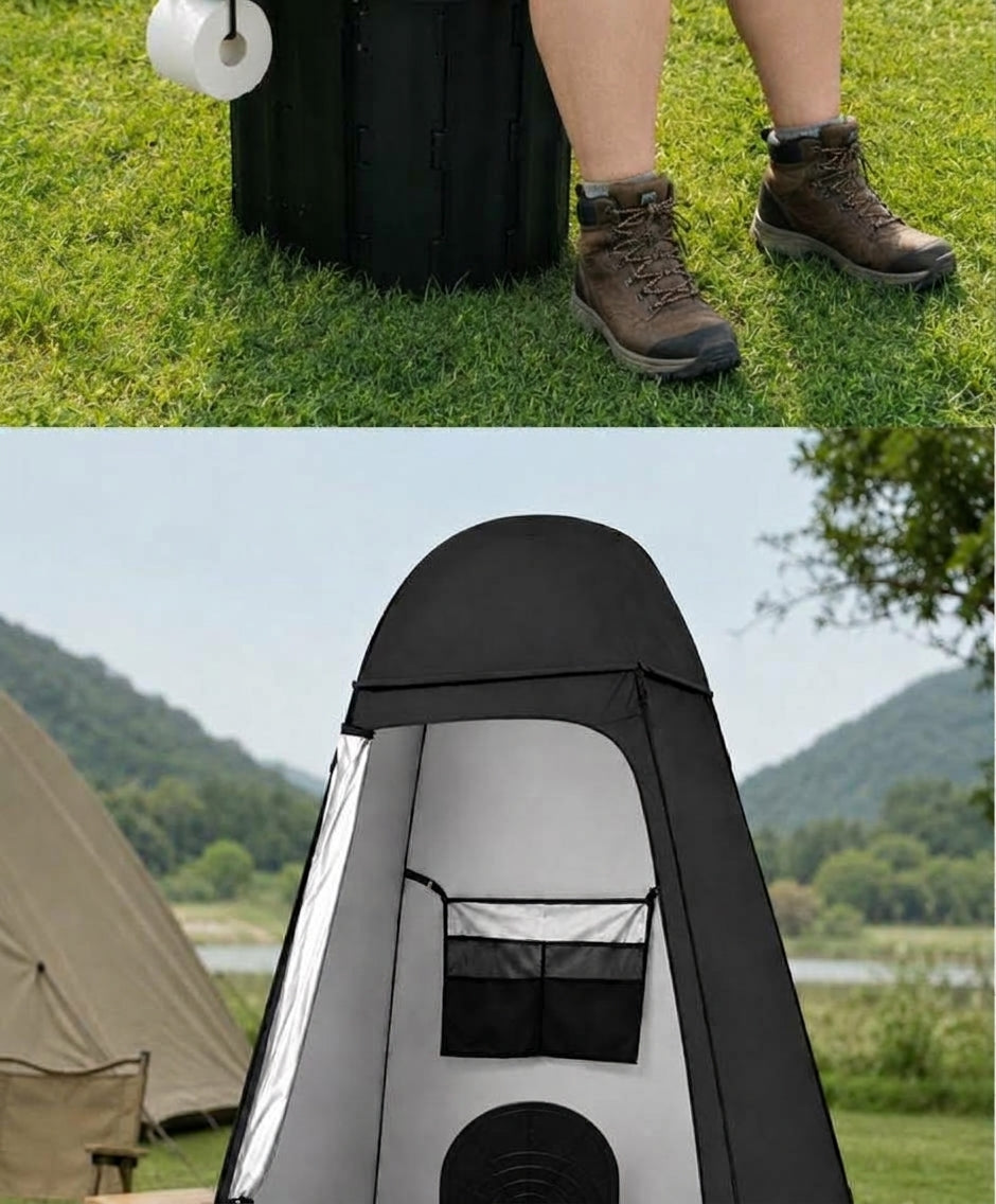 2025 New Model Raised Outdoor Folding Toilet with Lid Portable Car Mobile Toilet Travel Camping Toilet