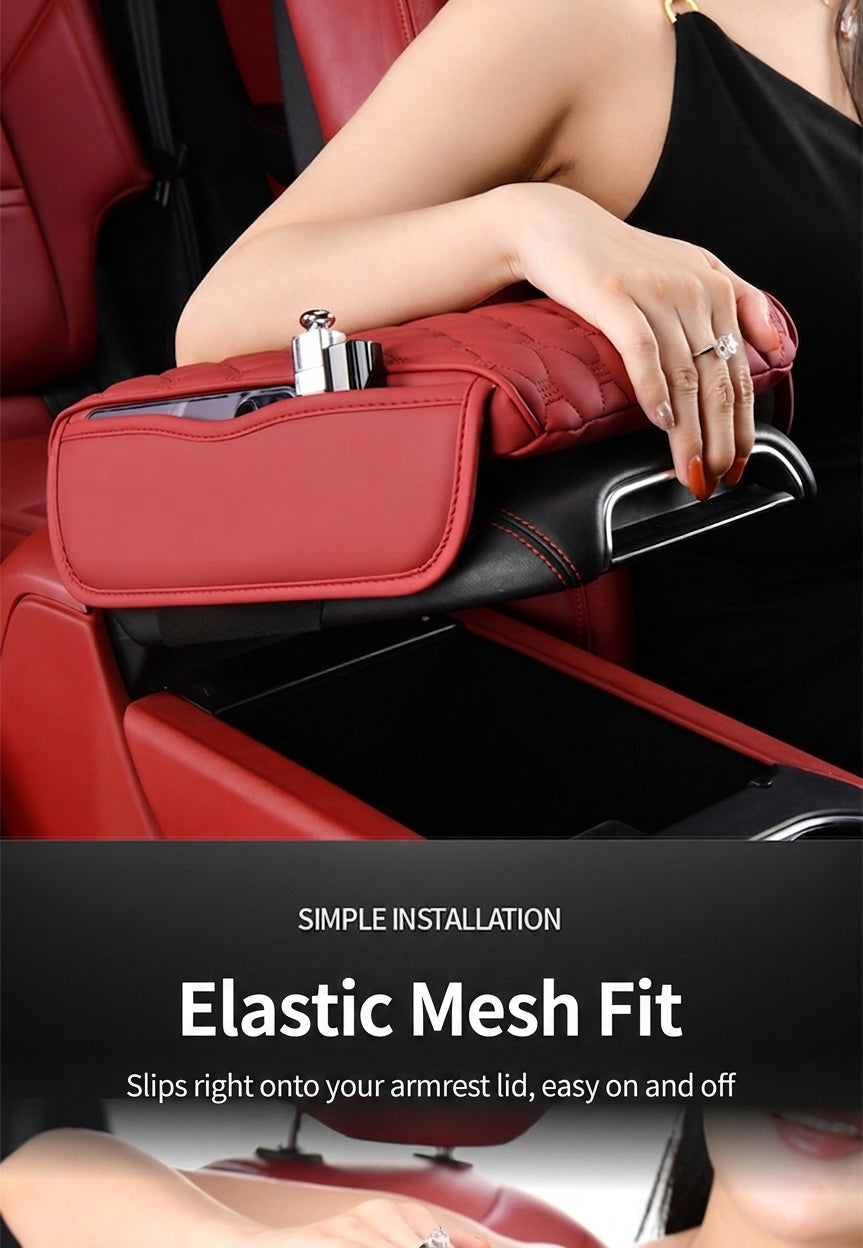 Manufacturer cross-border car armrest box height pad, car goods, double-sided practical storage bag, memory foam armrest box pad