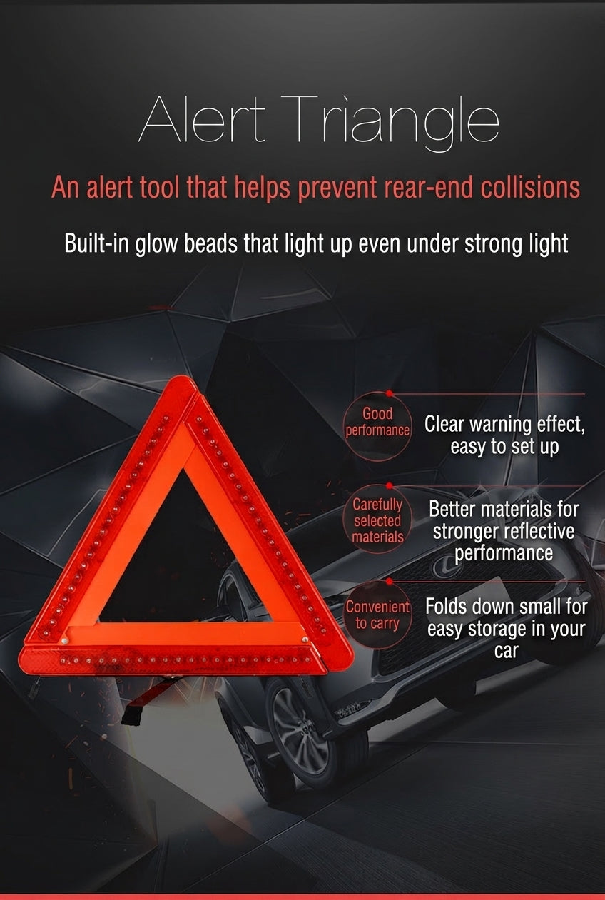LED lighted tripod automotive safety triangle cross-border dedicated for rear-end collision prevention vehicle-mounted emergency bracket