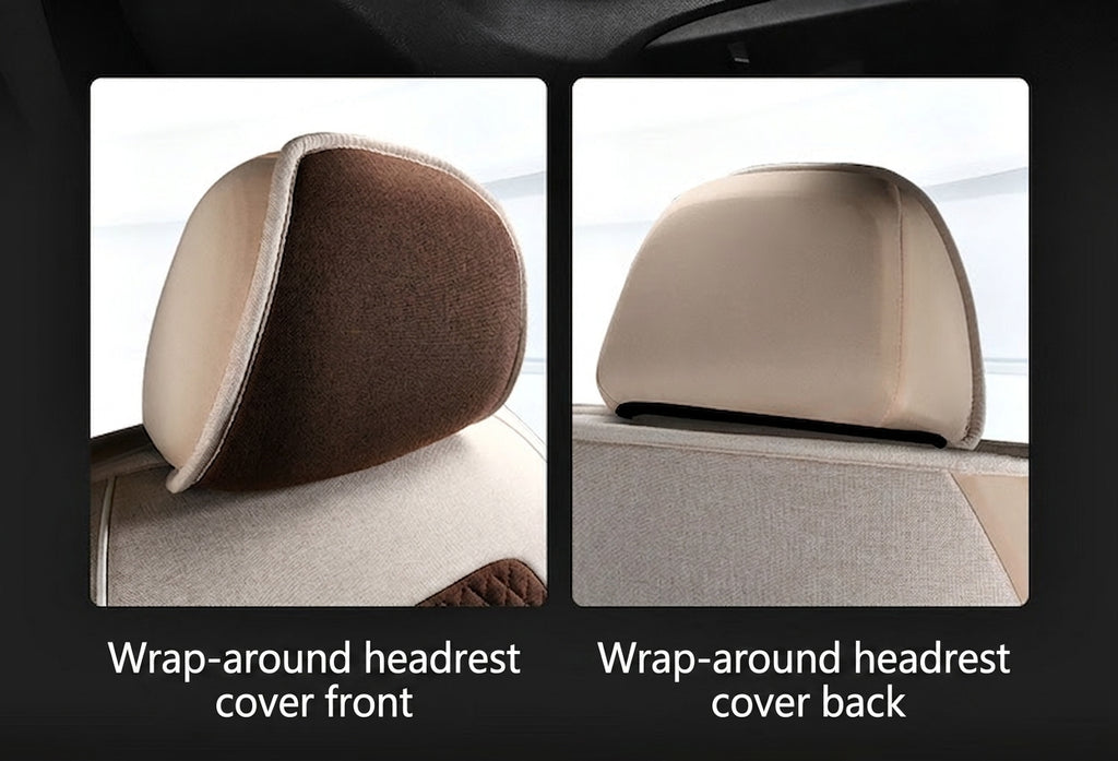 All-season universal full-coverage car seat covers, full-coverage spring and winter linen fabric art car covers, seat covers, and car cushion covers