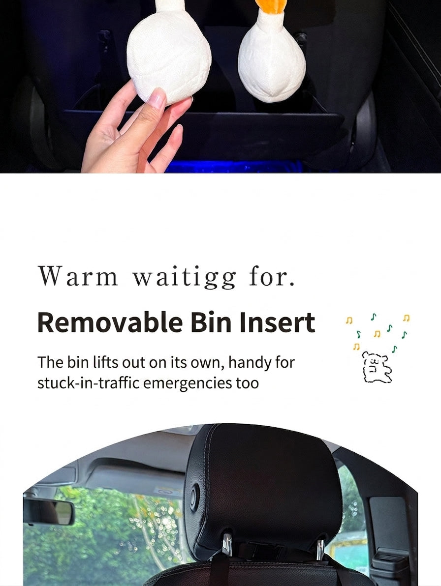 Car trash bin, waterproof two-in-one storage box for car seatbacks, plastic storage container for automotive supplies