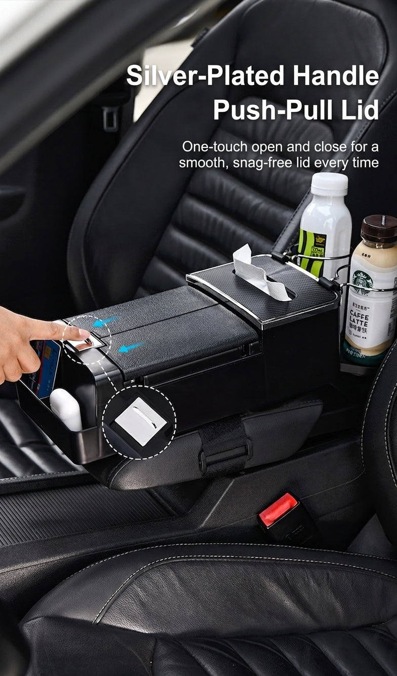 Car tissue box, armrest box, multifunctional water cup holder, storage box, creative and simple car interior sundries storage box
