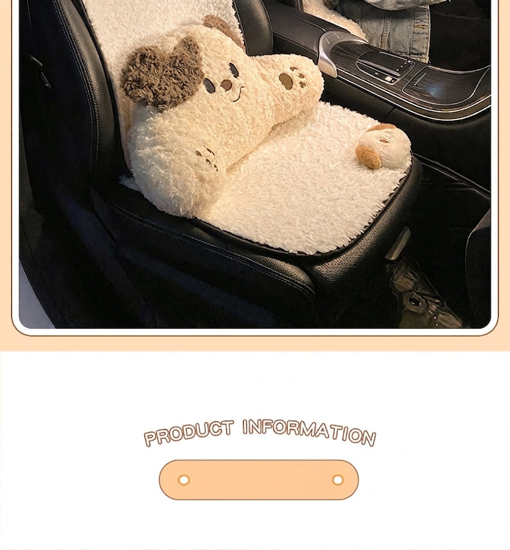 Car headrest, neck pillow, a pair of female driver pillows, cute dogs, car cushions, car seats, lumbar and neck pillows
