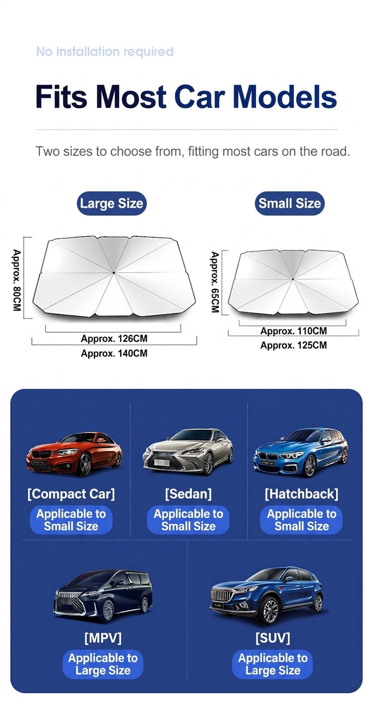 Car Windshield Sunshade Umbrella, UV Protection