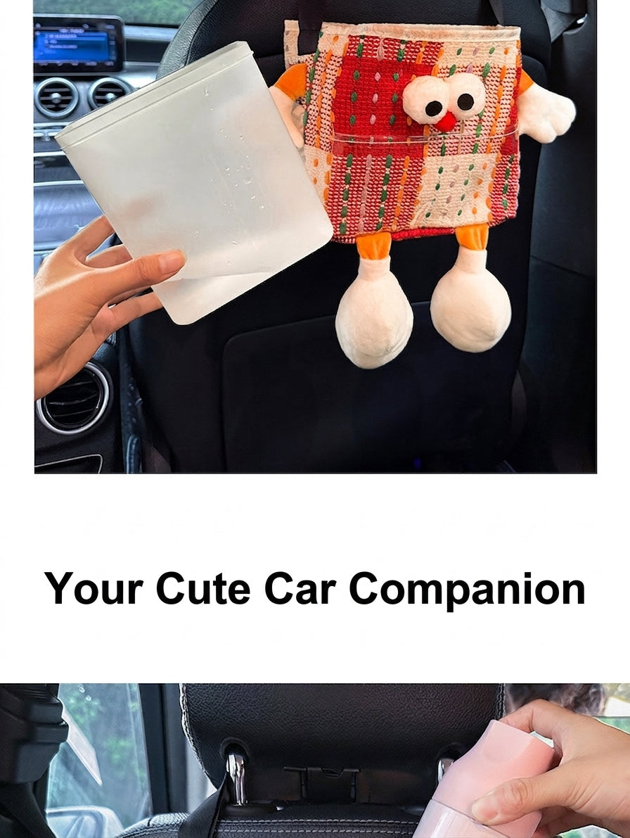 Car trash bin, waterproof two-in-one storage box for car seatbacks, plastic storage container for automotive supplies