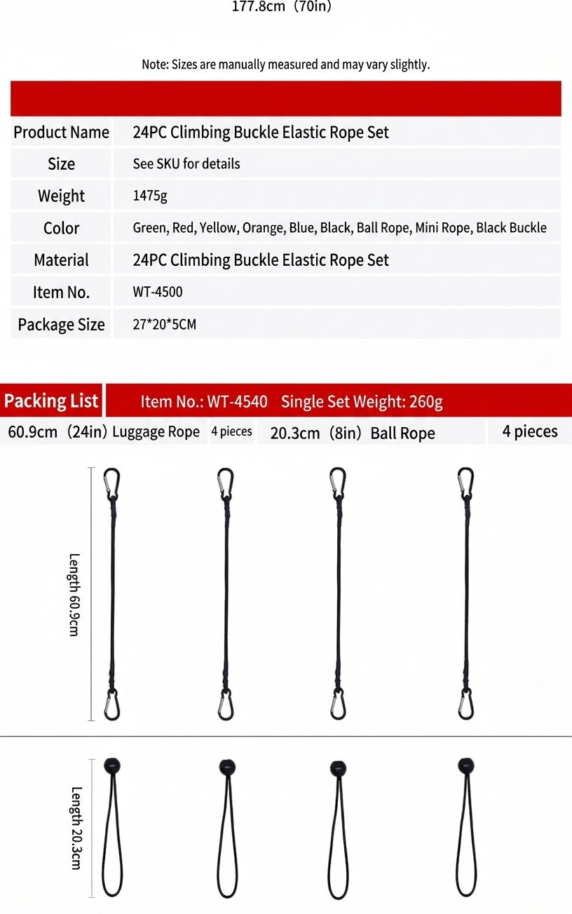 Luggage Strap & Carabiner Combo Set