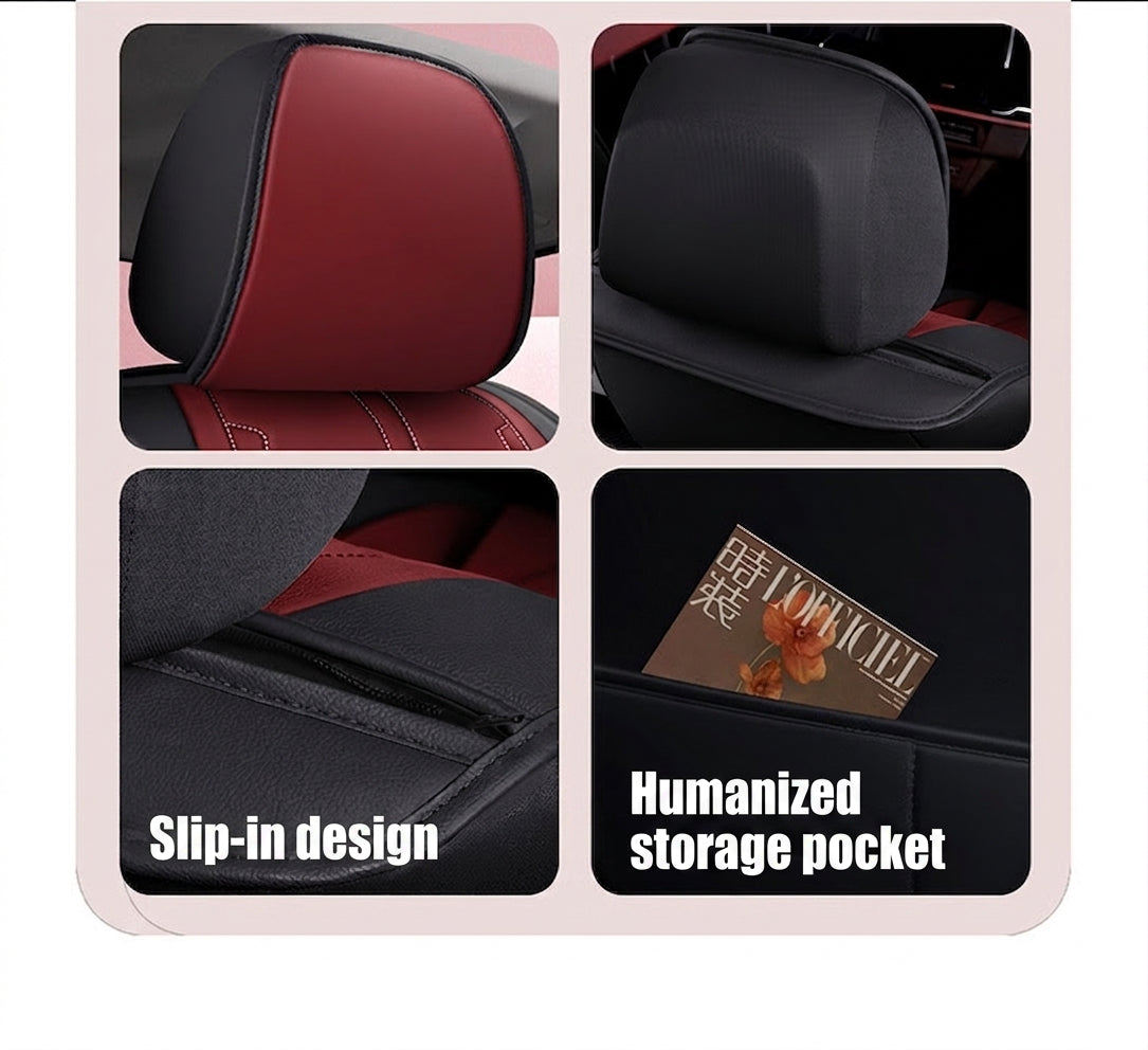 Universal four-season Nappa leather seat cover for car seat cushions, premium feel, anti-dirt, full coverage ventilation, breathable new seat cover