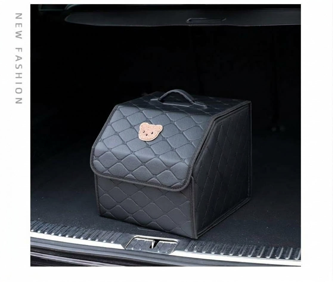 Car trunk storage box, leather multifunctional foldable storage box, storage box, storage box, car interior accessories