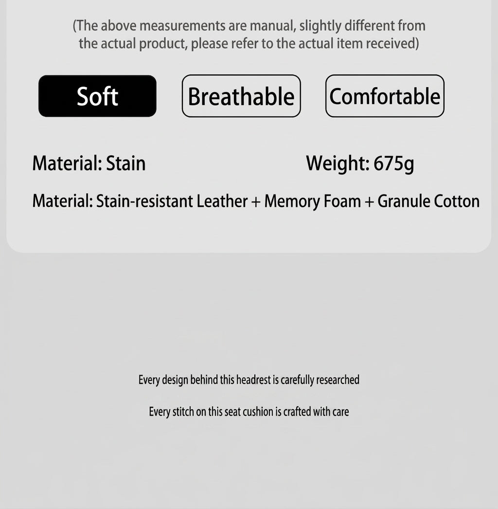 Car anti-stain leather headrest cushion lumbar cushion for driving seats, pillows for cervical spine, neck, and high-end neck pillows for car use