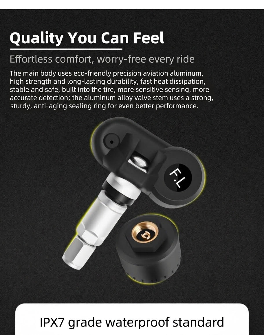 Tire Pressure Monitor TPMS Tire Pressure Monitor Tire Monitoring Tire Pressure Detector Built-in External Car Tire Pressure Car