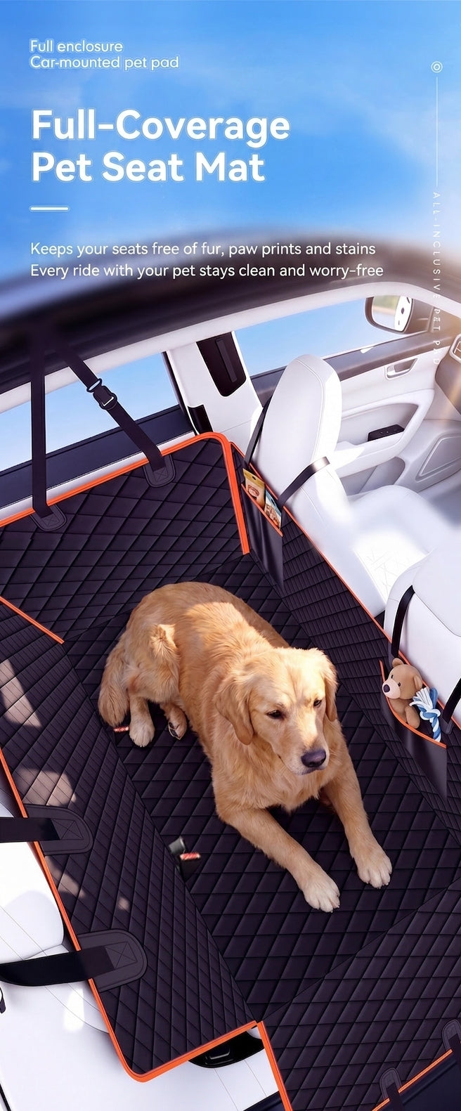 Oxford fabric pet mat, waterproof, dirt-resistant, wear-resistant seat cushion, rear seat mat for cats and dogs, thickened, suitable for car storage, universal