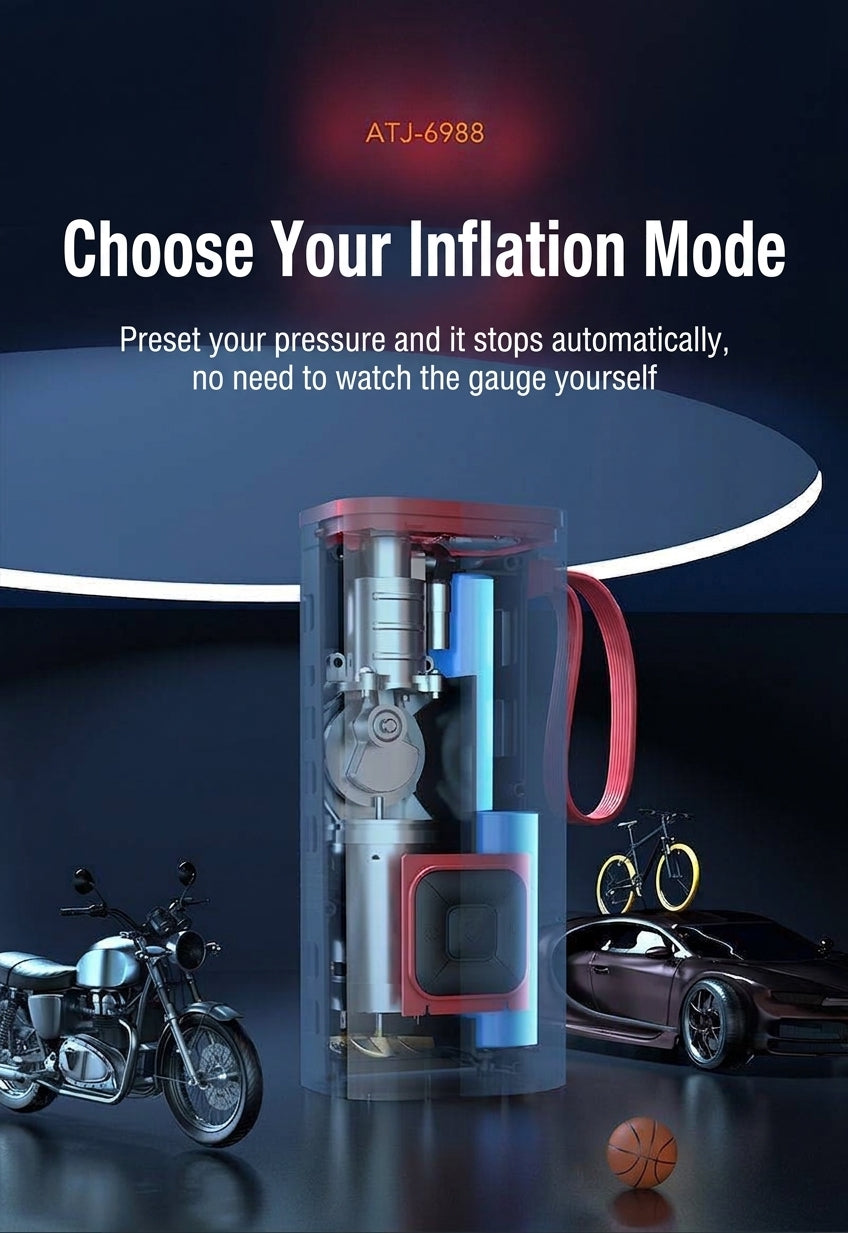 Car Inflator Pump Outdoor Convenient Car Wireless Inflator Pump Digital Tire Pressure Car Tire Electric Pump