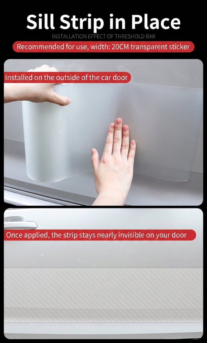 Car sill strips, carbon fiber bumper anti-collision strips, anti-stepping paste, carbon fiber pattern, universal body film stickers, decorative strips