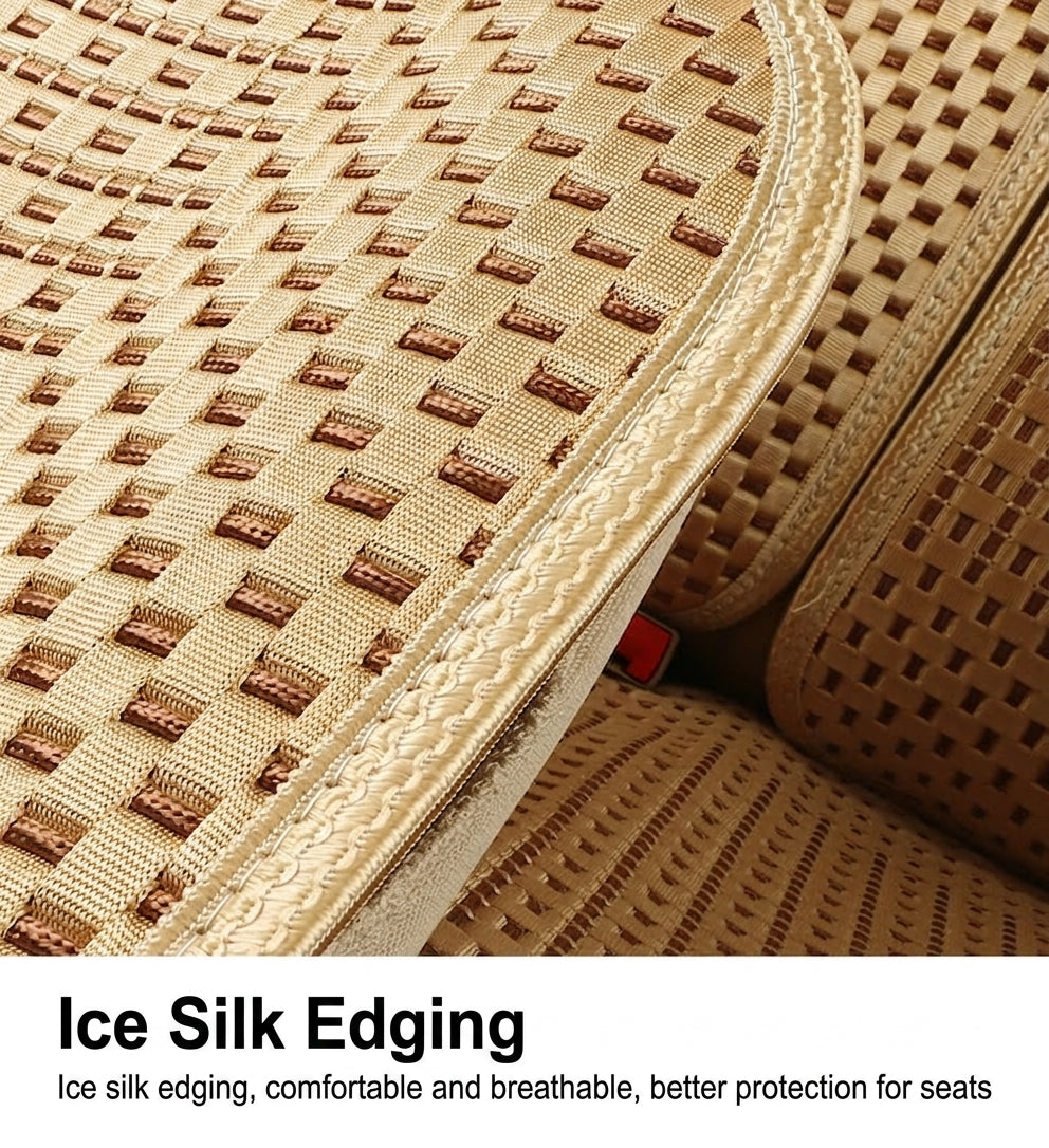 Car seat cushion all-season universal ice silk summer seat cushion full enveloping seat cover car interior seat cushion five seat cover cushion