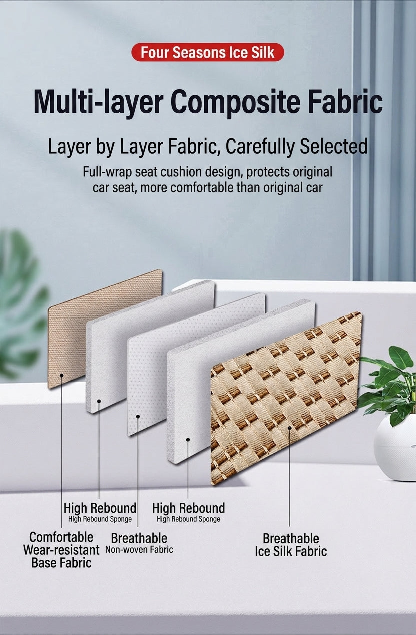 Car Cushion Four Seasons Universal Ice Silk Seat Cover Summer Cool Cushion Single Piece Car Single Pad Wholesale Factory Direct All-Inclusive