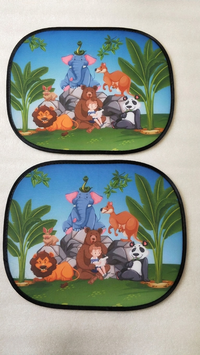 Car interior sun shield, side window heat insulation, sun protection static static sticker, sun shield, cartoon window film with logo printing