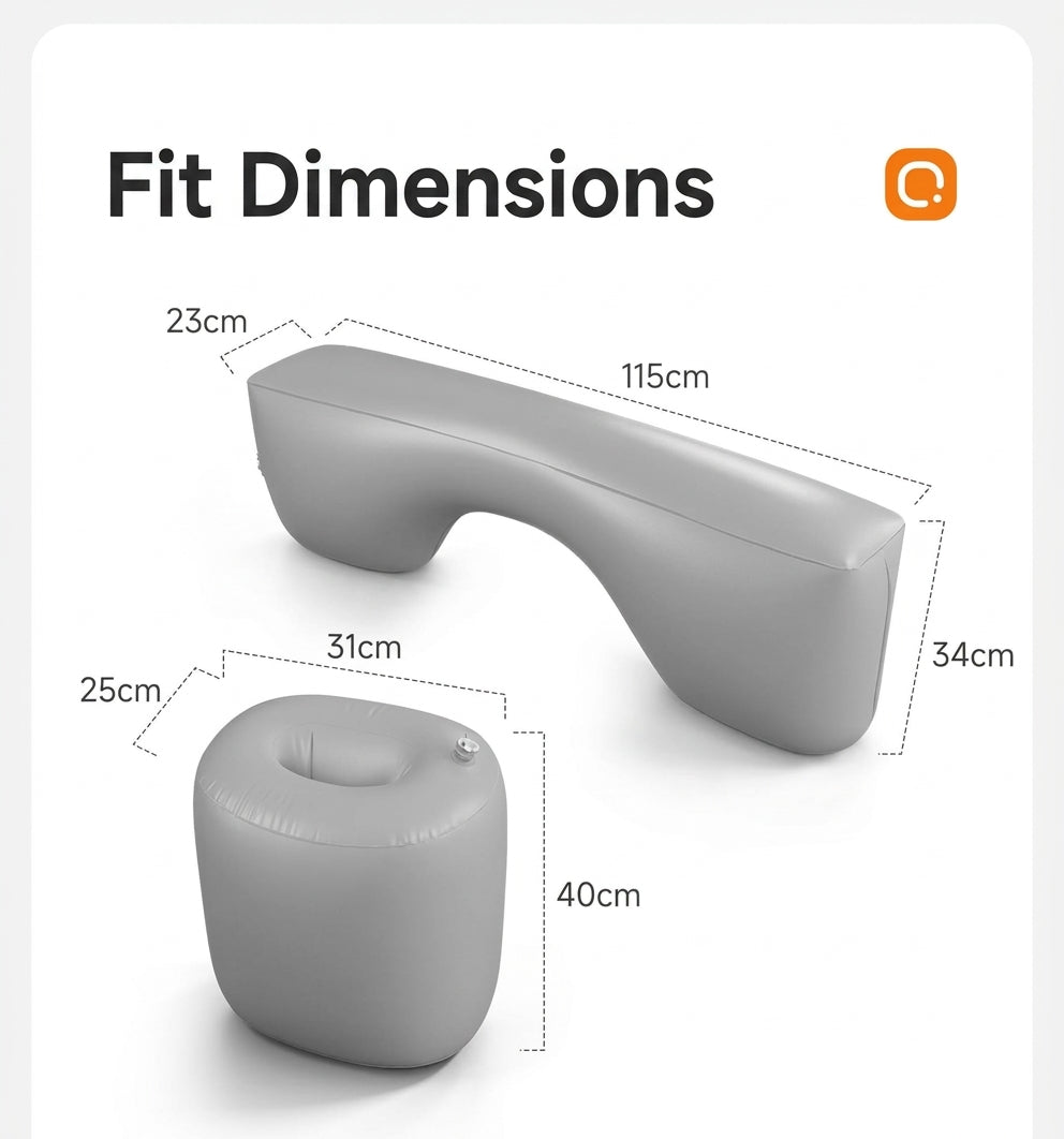 Car inflatable bed footrest rear seat gap pad, car and sedan rear seat gap pad, inflatable interior rest filling pad