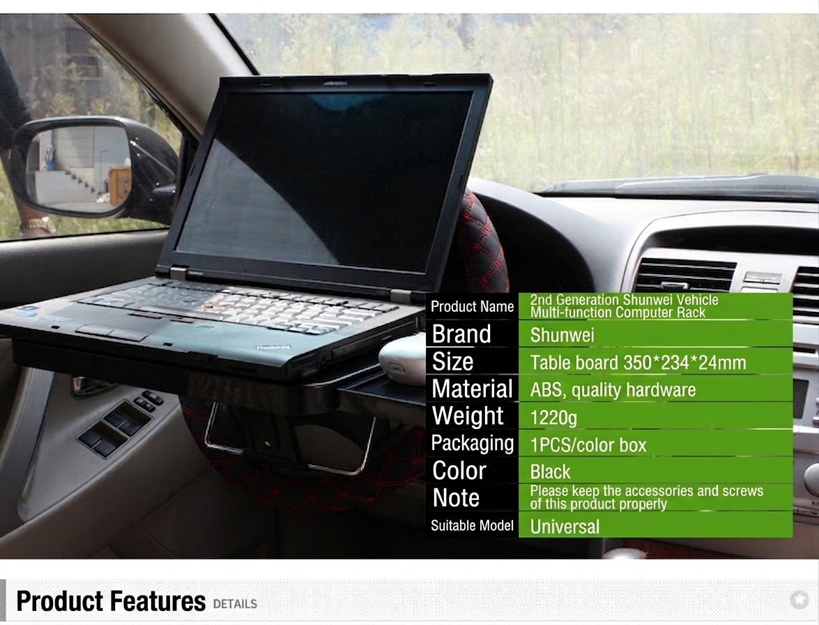 Car Mini Tabletop Foldable Dining Table Car Rear Seat Computer Car Rear Seat Study Table Laptop Stand