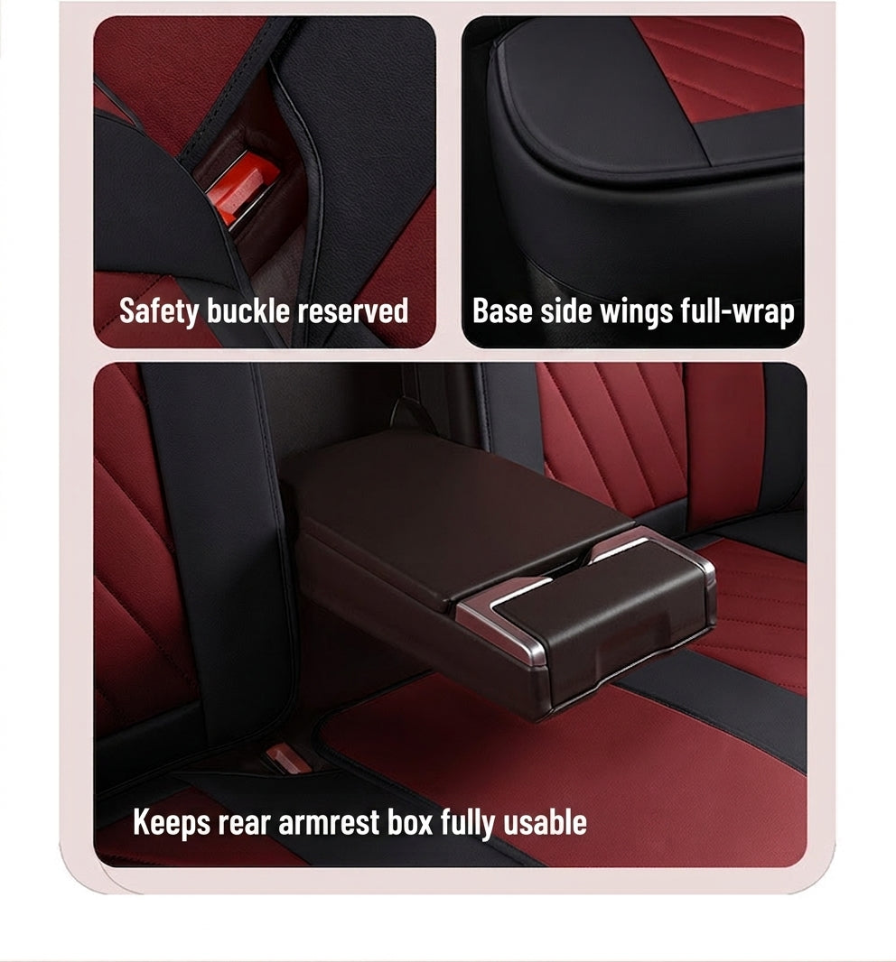 Universal four-season Nappa leather seat cover for car seat cushions, premium feel, anti-dirt, full coverage ventilation, breathable new seat cover