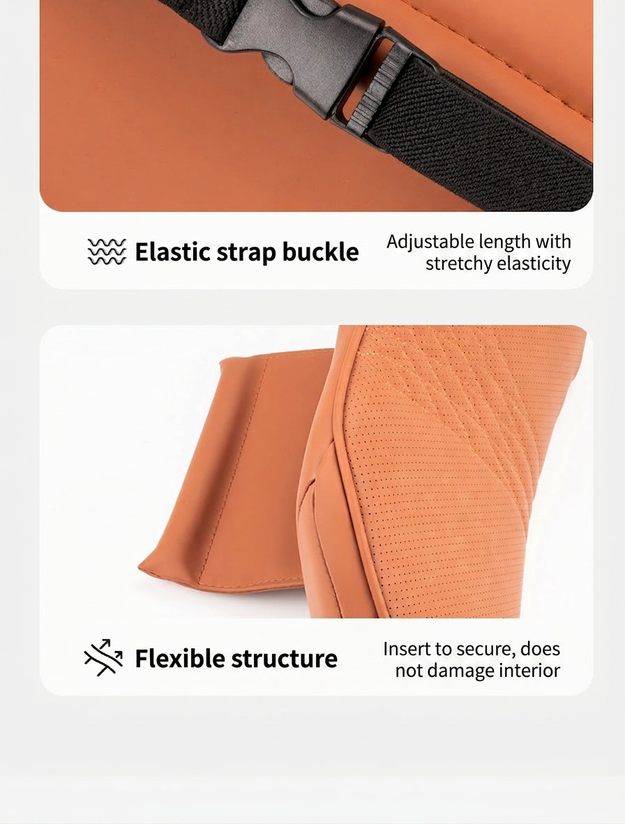 Summer breathable memory foam car headrest lumbar support premium car seat pillow car leather neck support pillow