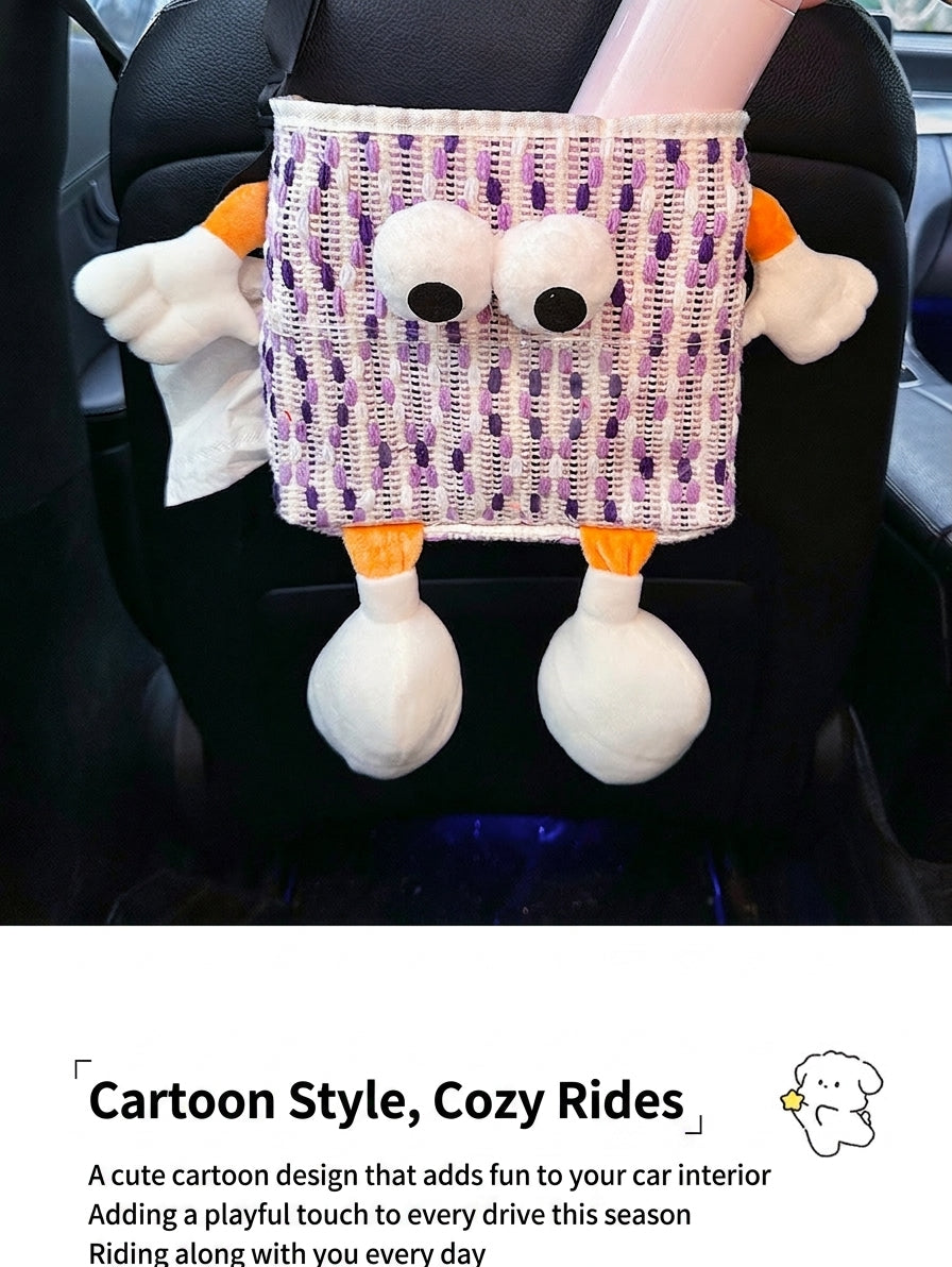 Car trash bin, waterproof two-in-one storage box for car seatbacks, plastic storage container for automotive supplies