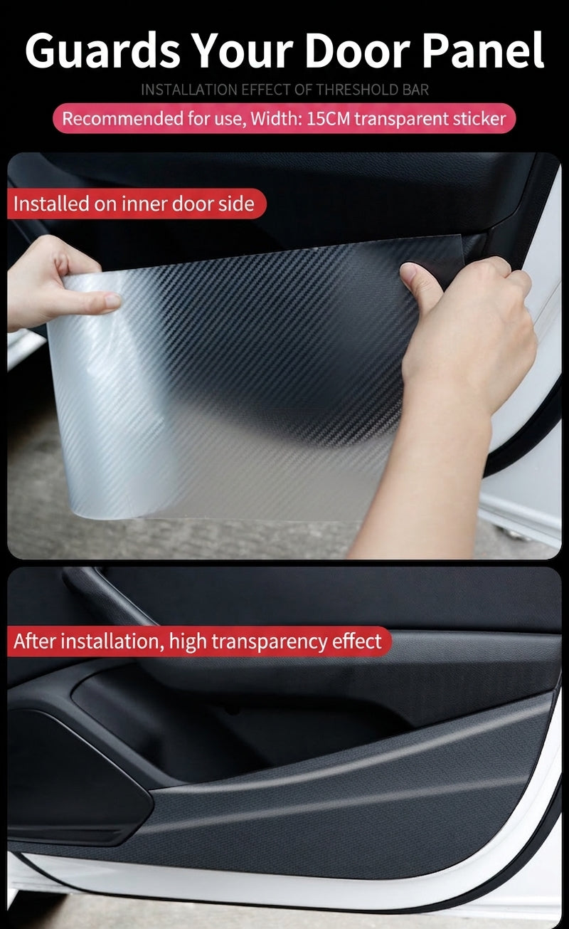 Car sill strips, carbon fiber bumper anti-collision strips, anti-stepping paste, carbon fiber pattern, universal body film stickers, decorative strips