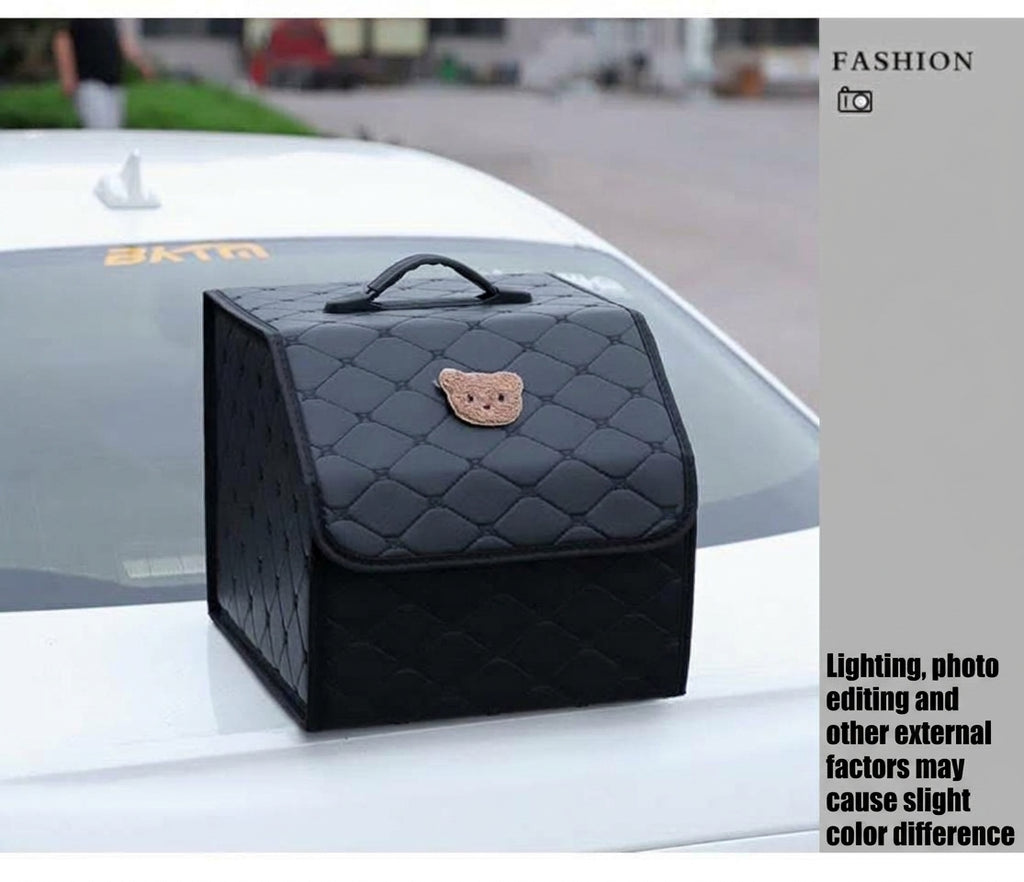 Car trunk storage box, leather multifunctional foldable storage box, storage box, storage box, car interior accessories