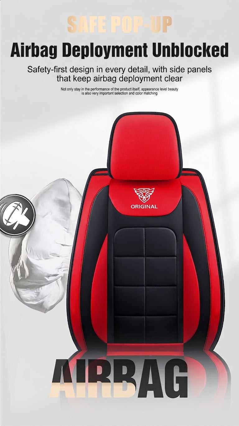 The five-seater car seat cushion is fully surrounded by the all-season universal leather seat cover, which is wear-resistant, dirt-resistant and breathable