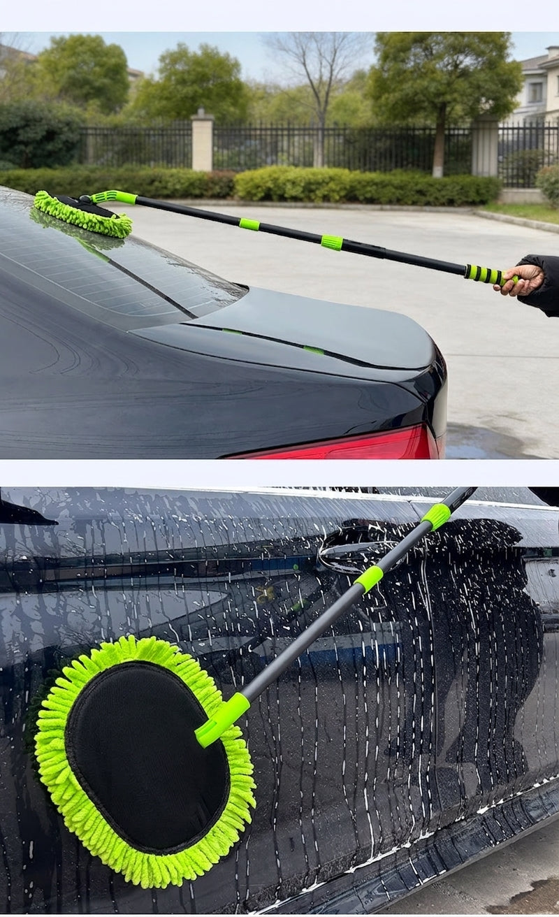 Car wash mop, car wash brush, car brush bristles, retractable long rod, retractable car wash brush cleaning tool