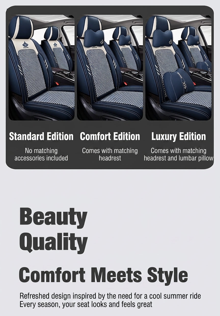 2024 car seat cushions, all-season universal, full coverage five-seater car seat cushions, summer breathable ice silk seat covers wholesale
