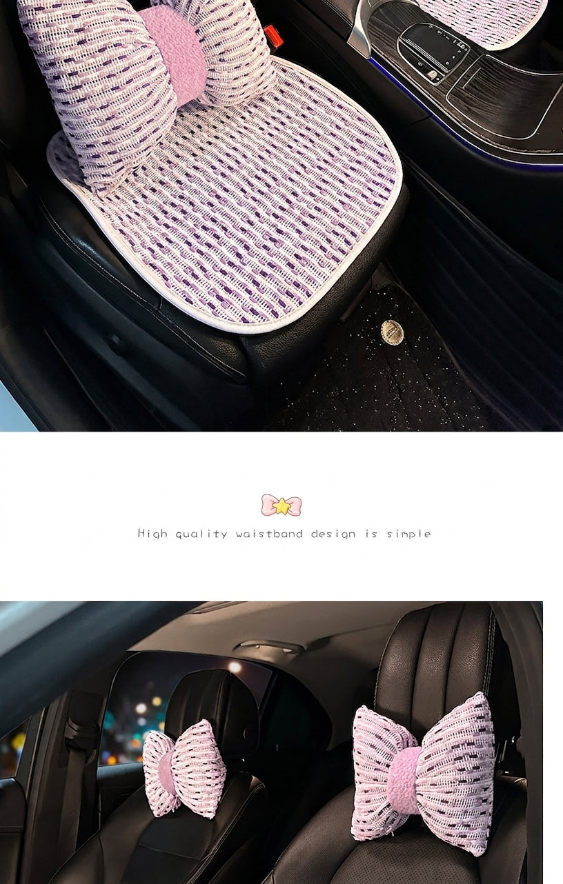Car headrest neck support pillow for car cushions, car seat lumbar cushion set, for the driver's seat and for women's lumbar support