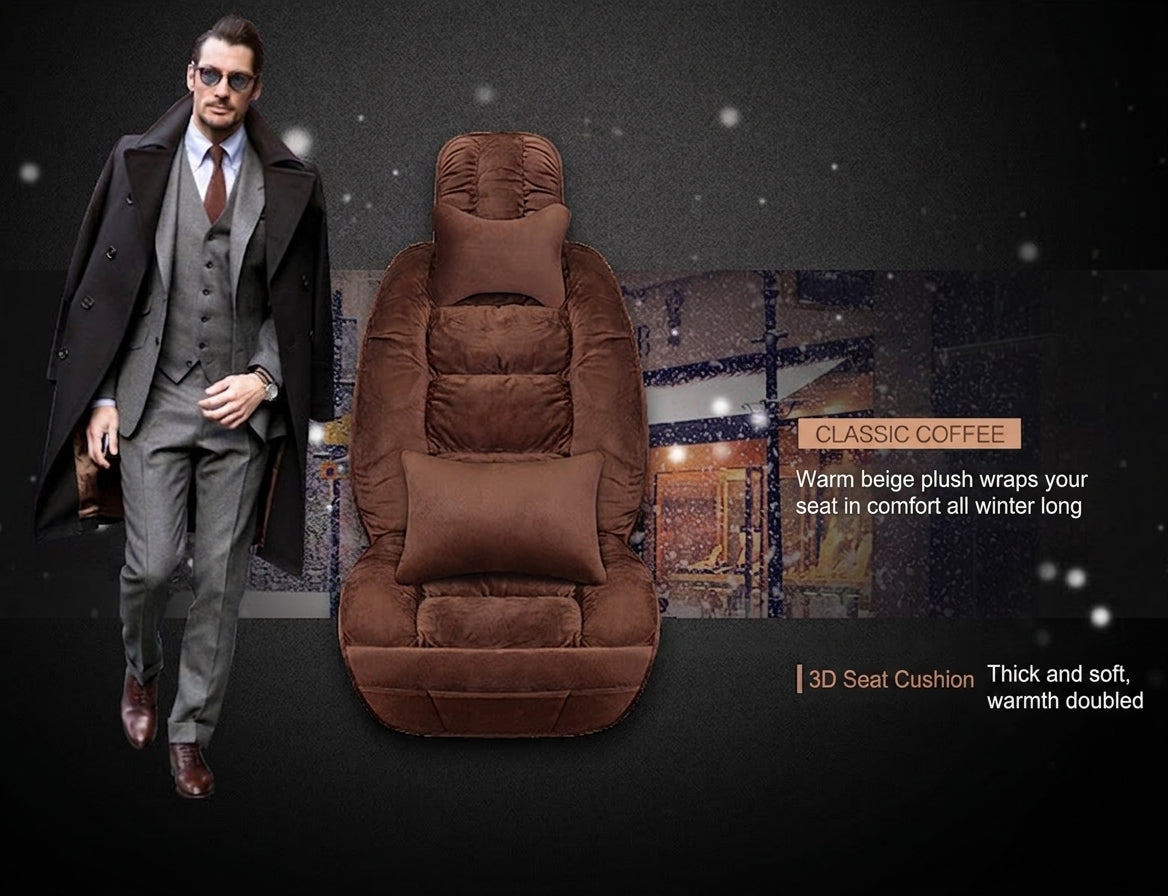 Winter short plush car seat cushion new winter car fleece seat cover universal down all-inclusive seat cushion wholesale