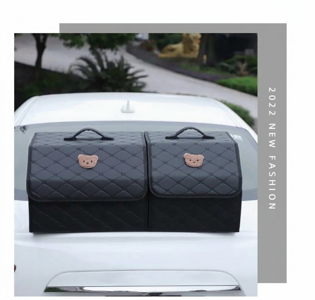 Car trunk storage box, leather multifunctional foldable storage box, storage box, storage box, car interior accessories