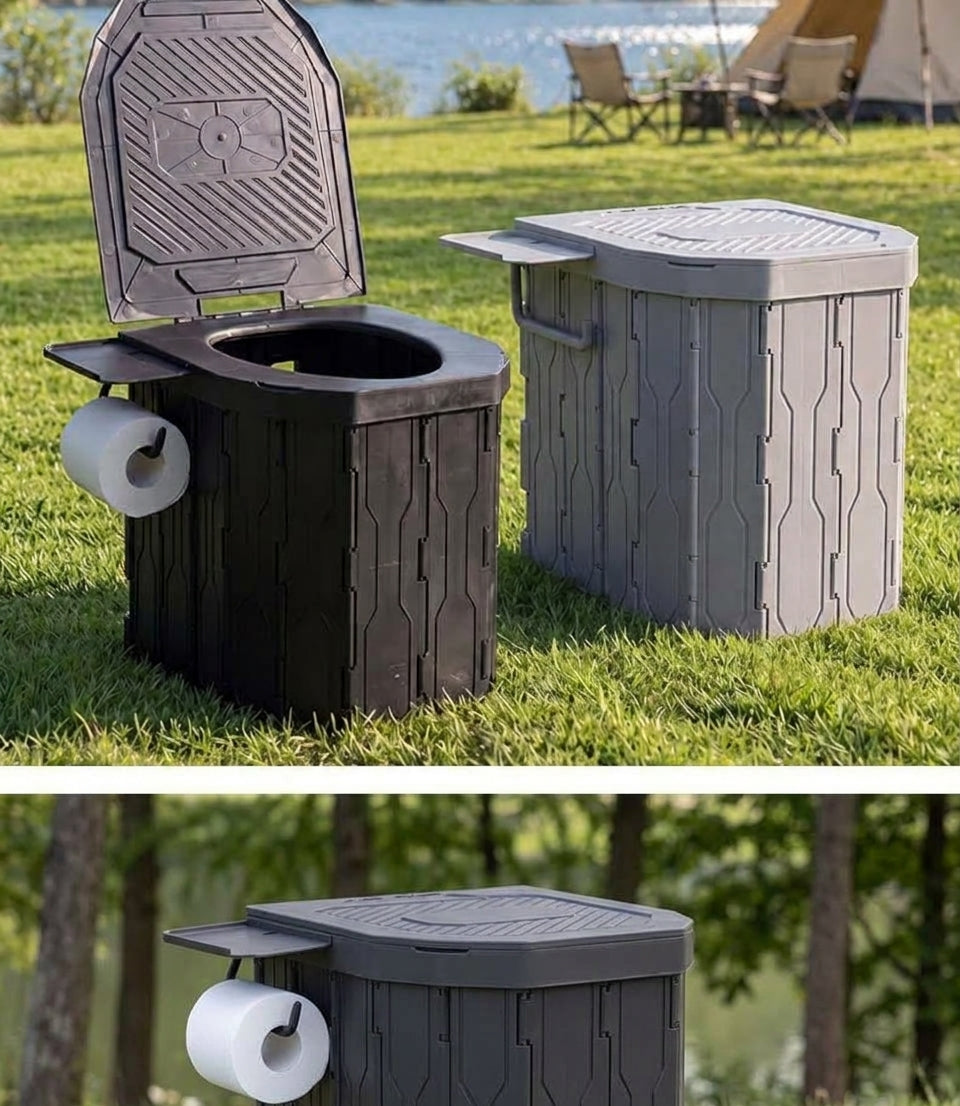 2026 New Widened and Raised Outdoor Folding Toilet Car Mobile Toilet Travel Camping Portable Toilet