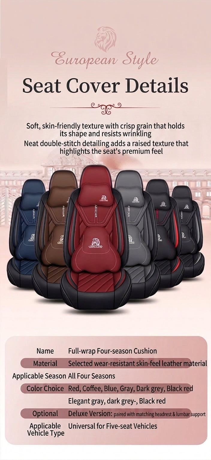 Universal four-season Nappa leather seat cover for car seat cushions, premium feel, anti-dirt, full coverage ventilation, breathable new seat cover