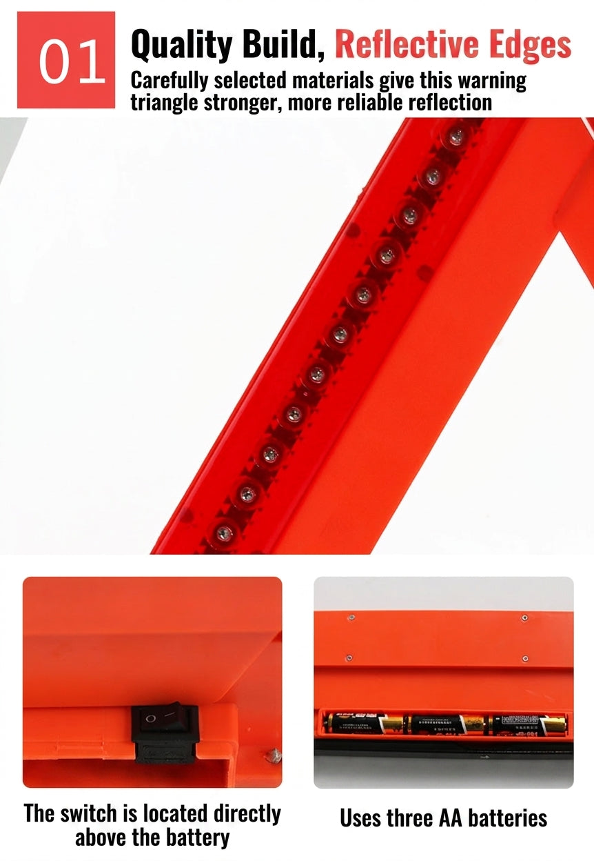 LED lighted tripod automotive safety triangle cross-border dedicated for rear-end collision prevention vehicle-mounted emergency bracket