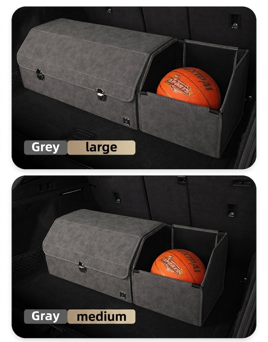 New woven pattern car trunk storage box, foldable car storage box, leather organizer box, factory wholesale
