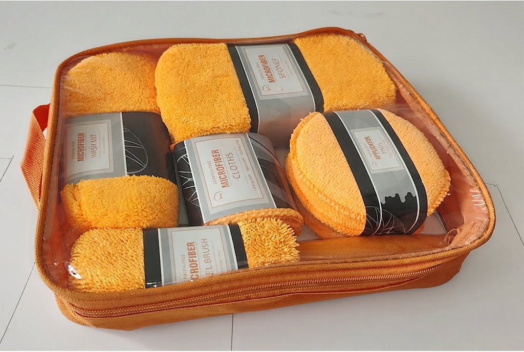 Car Wash 9 Piece Set Car Towel Home Car Beauty Cleaning Gloves Towel Wipes Waxing Sponge Wheel Brush