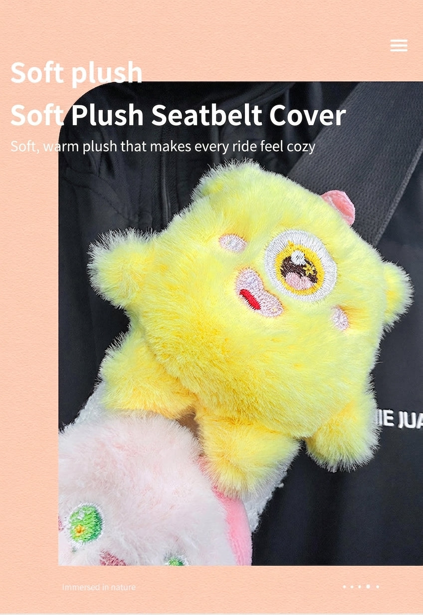 Car seatbelt shoulder pads, wear-resistant clothes, plush plush plush figures, car safety belt protective covers, cute monster girls