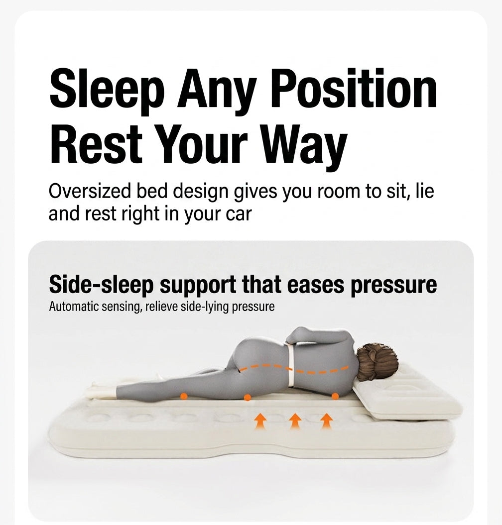 Car rear sleeping mat travel bed car air mat tram automatic charging and discharging portable electric belt leveling inflatable bed