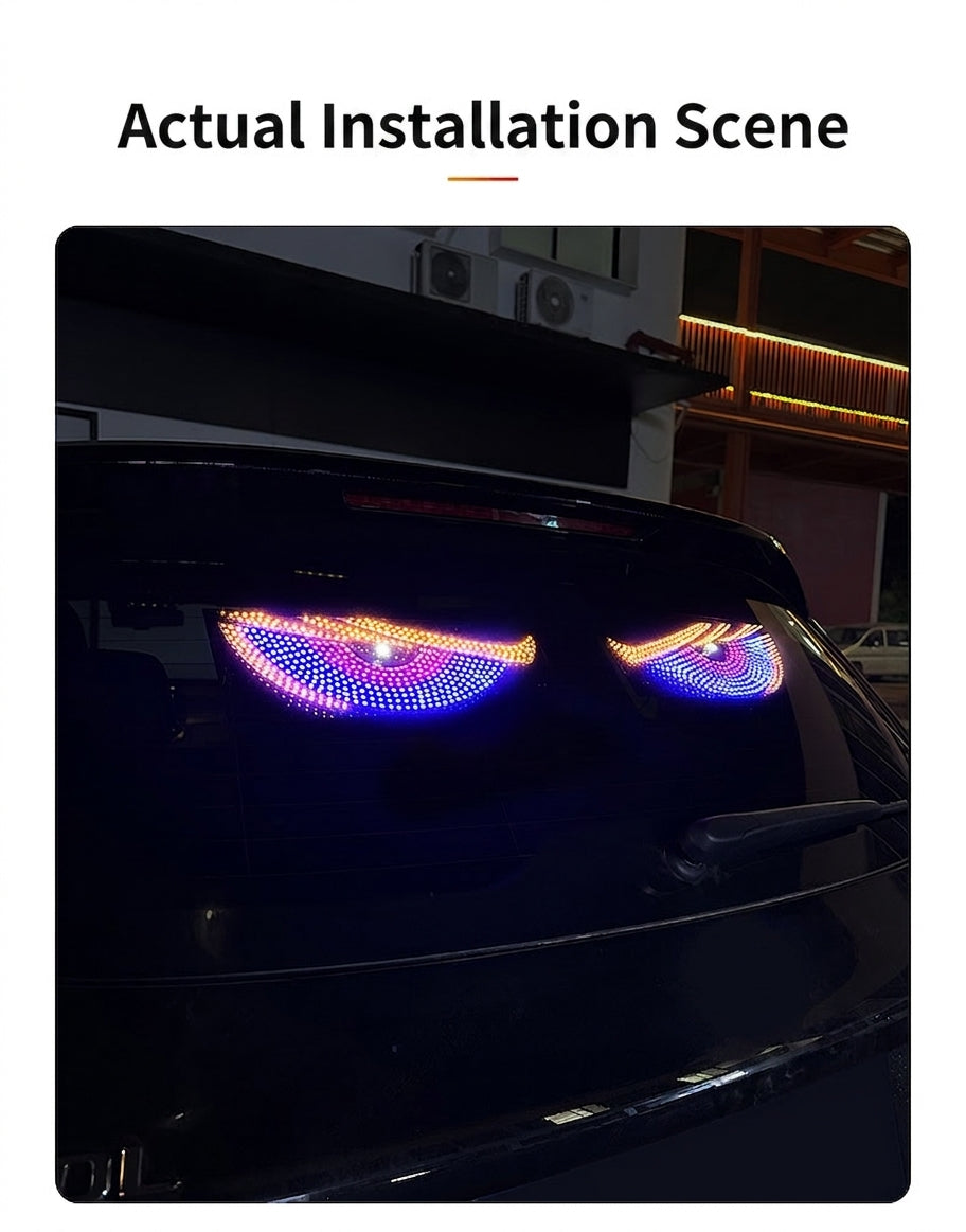 Cross-border car dynamic devil's eye LED warning light, truck truck truck eye light dynamic display light