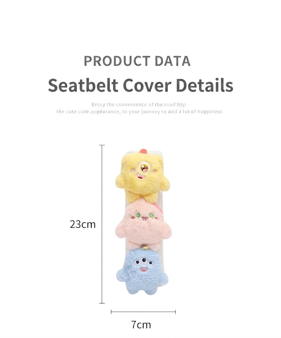 Car seatbelt shoulder pads, wear-resistant clothes, plush plush plush figures, car safety belt protective covers, cute monster girls