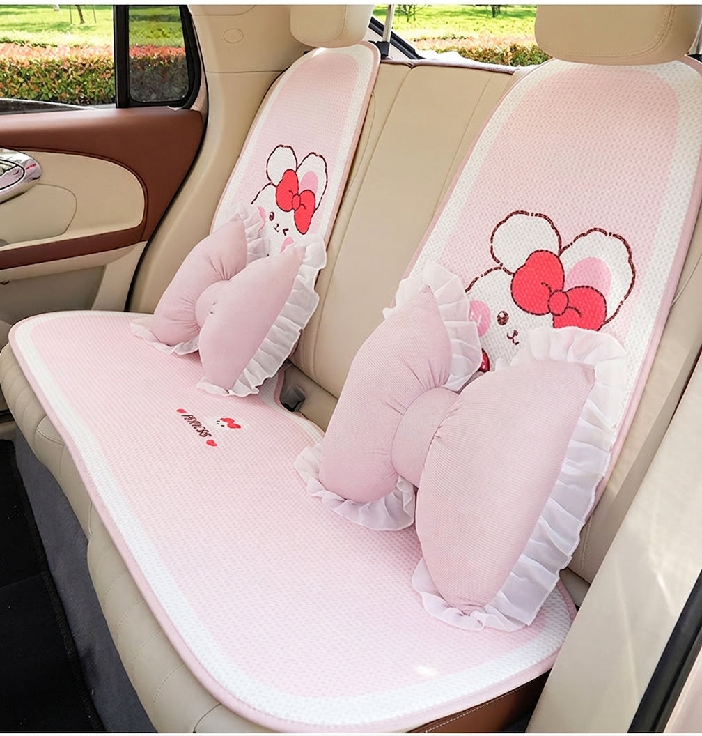 Creative butterfly-shaped car headrest neck support with lace edges for car cushions, all-season universal comfortable breathable car lumbar support